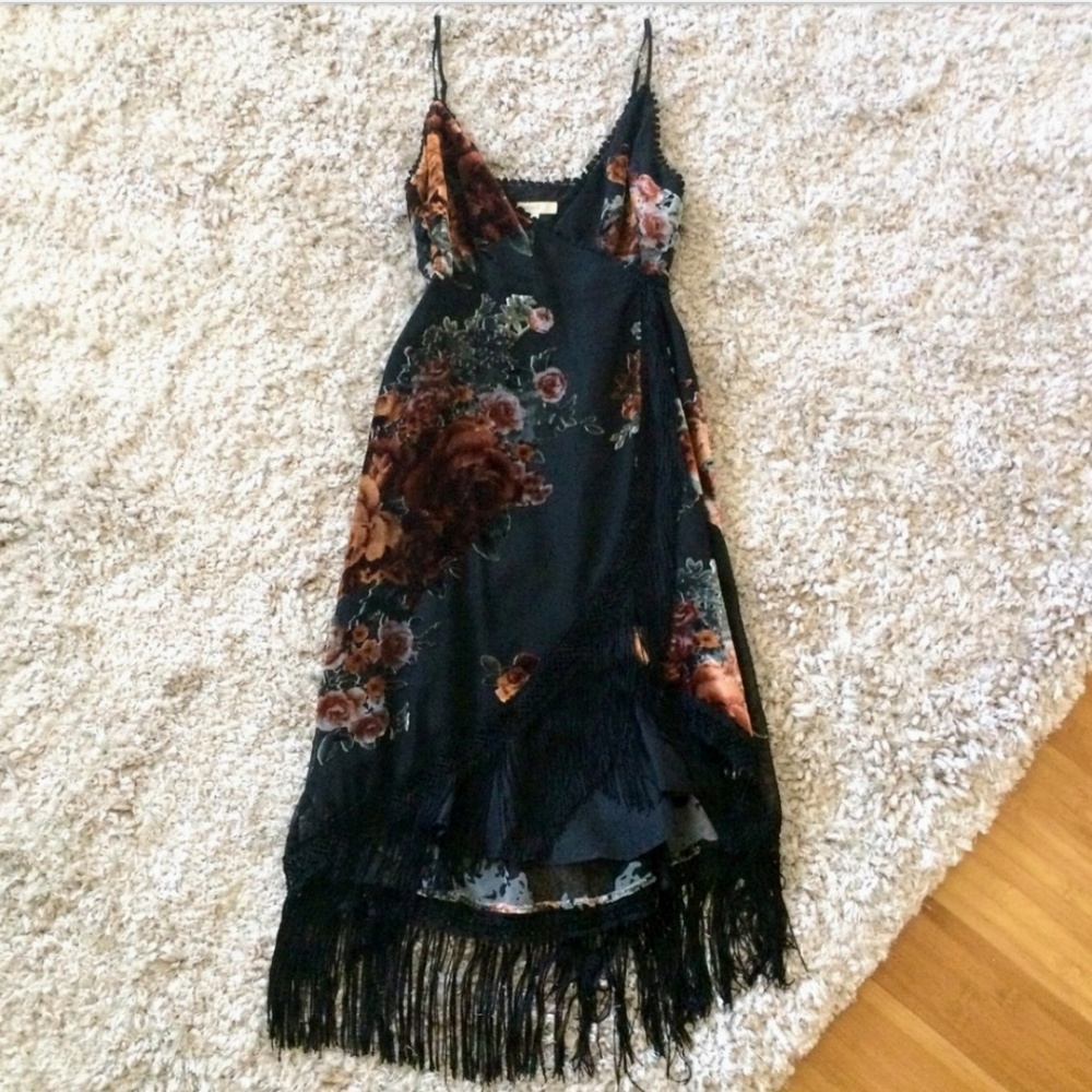 Floral Velvet Boho Dress